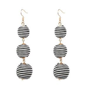 Fashion Bohemian Ball Circle Tassel Earrings